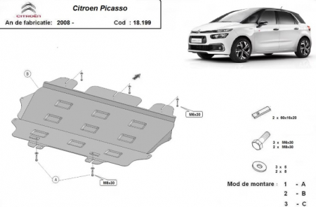 Scut motor Citroen Picasso - Scut motor metalic Citroen Picasso dupa 2008