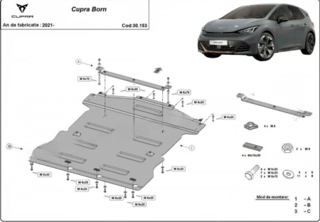 Scut motor Cupra - Scut motor metalic Cupra Born 2021 - prezent