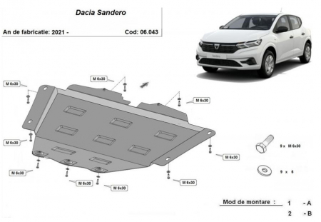 Scut motor Dacia - Scut motor metalic Dacia Sandero fabricata dupa 2021
