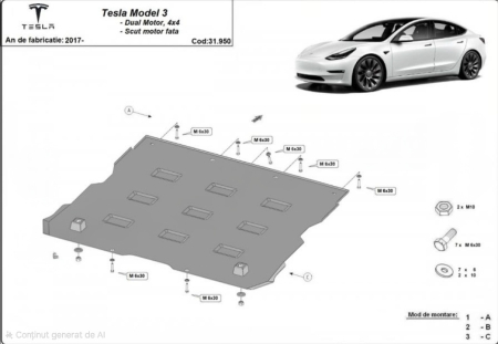 Scut motor Tesla - Scut-Motor-Metal-Fata-Tesla-Model-3-2017-2025-Karmaster