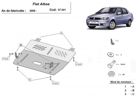 Scut motor Fiat - Scut motor metalic Fiat Albea dupa 2006
