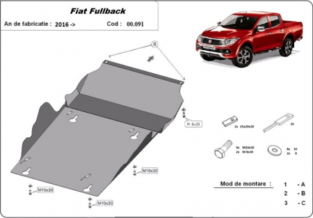 Scut motor Fiat - Scut motor metalic Fiat Fullback dupa  2016