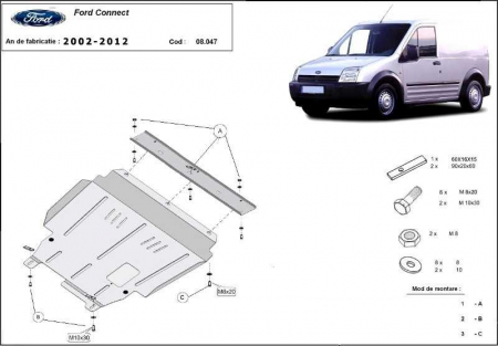 Scut motor Ford - Scut motor metalic Ford Transit Connect fabricat intre 2002 - 2012