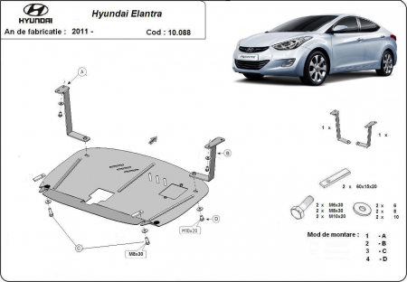 Scut motor Hyundai Elantra - Scut motor metalic metalic Hyundai Elantra dupa 2011