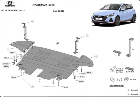 Scut motor Hyundai - Scut motor metalic Hyundai I20 Hybrid 2021 - prezent