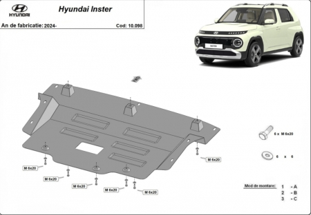 Scut motor Hyundai Inster - Scut motor oțel 2mm Hyundai Inster EV 2024+