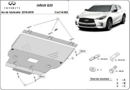 Scut motor Infiniti - Scut motor metalic Infiniti Q30 2016 - 2019