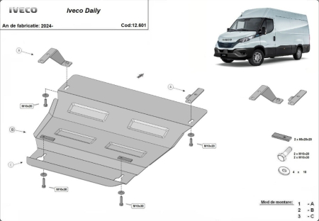 Scut motor Iveco - Scut motor metalic Iveco Daily 2024 - prezent