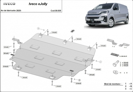Scut motor Iveco eJolly - Scut metalic motor cutie radiator oțel 2mm Iveco eJolly 2025+