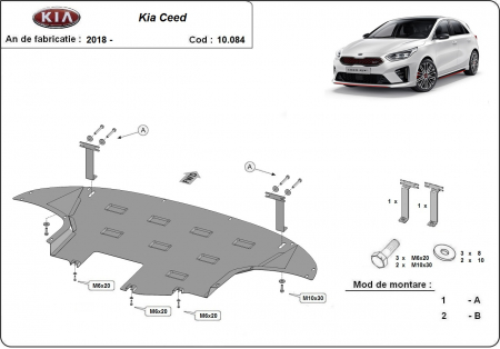 Scut motor Kia - Scut motor metalic Kia C'eed 2018 - prezent