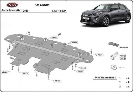 Scut motor Kia - Scut motor metalic Kia Stonic dupa 2017