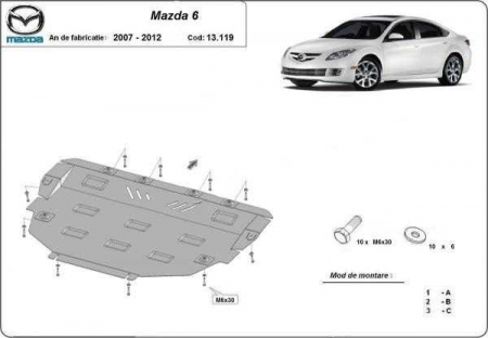 Scut motor Mazda - Scut motor metalic Mazda 6 fabricata intre 2007 - 2012