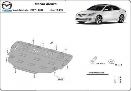 Scut motor Mazda - Scut motor metalic Mazda Atenza fabricata intre 2007 - 2012