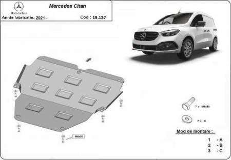 Scut motor Mercedes - Scut motor metalic Mercedes Citan dupa 2021