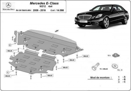 Scut motor Mercedes - Scut motor metalic Mercedes E-Class W212 4x4 2009-2016