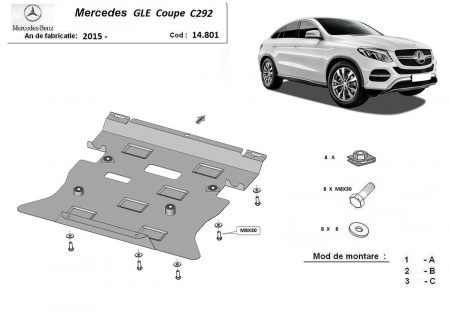Scut motor Mercedes - Scut motor metalic Mercedes GLE Coupe C292 dupa 2015