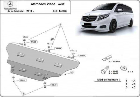 Scut motor Mercedes - Scut motor metalic Mercedes Viano W447, 1.6D, 4x2