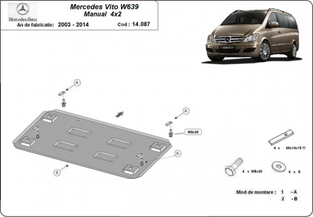 Scut motor Mercedes - Scut motor metalic Mercedes Viano W639 2.2D,4x2