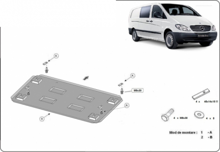 Scut motor Mercedes - Scut motor metalic Mercedes Vito W639 2.2D 4x2 2003 - 2014