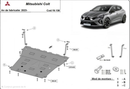Scut motor Mitsubishi Colt - Scut-Motor-Metal-Mitsubishi-Colt-2023-Prezent-Protectie-Integrala-Karmaster