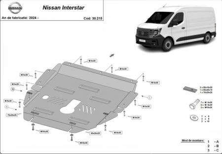 Scut motor Nissan Interstar - Scut Metalic Motor, Cutie și Radiator Nissan Interstar (2024+)