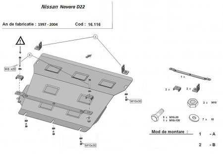 Scut motor Nissan - Scut motor metalic Nissan Navara D22 1997-2004