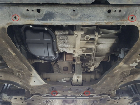 Scut motor metalic Nissan Pulsar 2014-2018 Karmaster, otel 2mm, protectie motor si cutie viteze, fereastra service ulei, cod 16.107 [2]