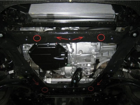 Scut motor metalic Nissan Qashqai J10 2006-2013 Karmaster, otel 2mm, fereastra service ulei, cod 16.113 [2]