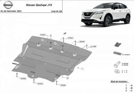 Scut motor Nissan Qashqai - Scut motor metalic Nissan Qashqai J12 dupa 2021