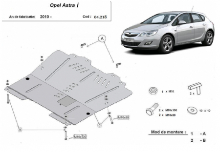 Scut motor Opel - Scut motor metalic Opel Astra I dupa 2010