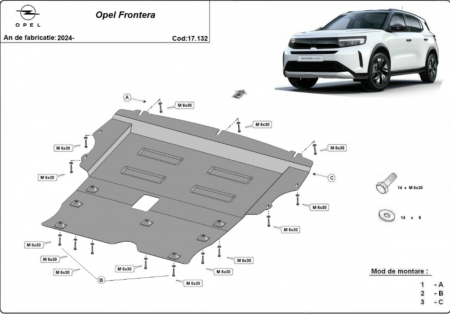 Scut motor Opel Frontera - Scut Metalic Motor, Cutie și Jug Motor Opel Frontera (2025+) - Model 2