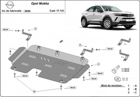 Scut motor Opel - Scut motor metalic Opel Mokka 2019 - prezent