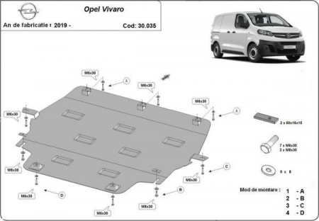 Scut motor Opel - Scut motor metalic Opel Vivaro 2019 - prezent