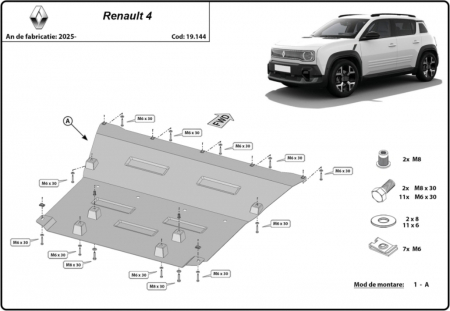 Scut motor Renault 4 E-Tech - Scut Motor Metalic Renault 4 E-Tech