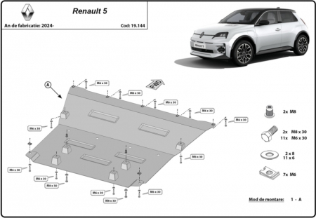 Scut motor Renault 5 E-Tech - Scut Motor Metalic Renault 5 E-Tech