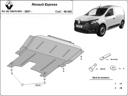 Scut motor metalic Renault Express 2021 - prezent