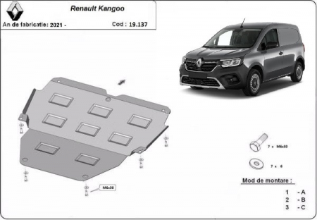 Scut motor Renault - Scut motor metalic Renault Kangoo 2021 - prezent