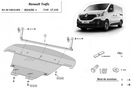 Scut motor metalic Renault Trafic dupa 2014