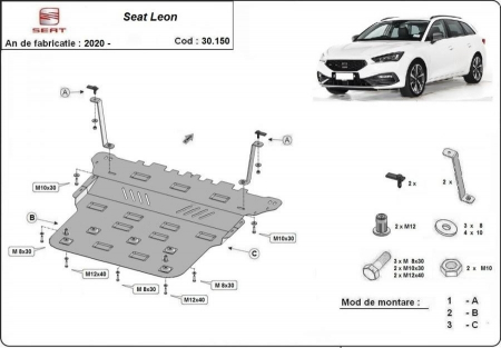 Scut motor Seat Leon - Scut motor metalic Seat Leon 2020 - prezent