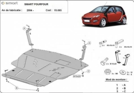 Scut motor Smart - Scut Motor Metalic Otel Smart ForFour 2004-2014 Karmaster 15.093