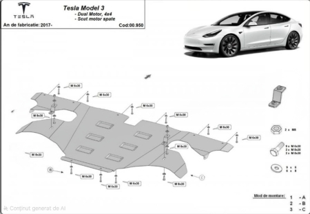 Scut motor Tesla - Scut-Motor-Metal-Spate-Tesla-Model-3-2017-2025-Karmaster