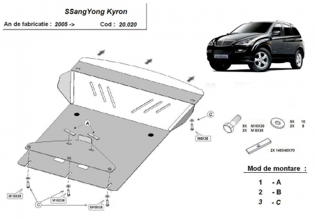 Scut motor SsangYong - Scut motor metalic SsangYong Kyron fabricat dupa 2005