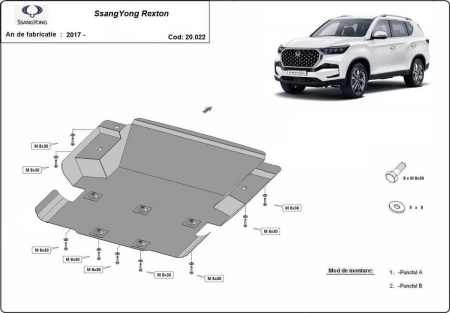 Scut motor SsangYong - Scut motor metalic SsangYong Rexton 2017 - prezent