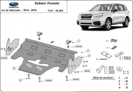 Scut motor Subaru - Scut motor metalic Subaru Forester 4 2014 - 2018