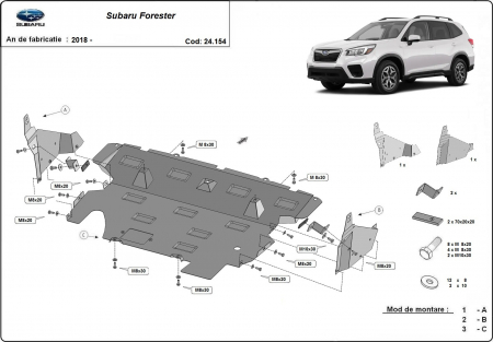 Scut motor Subaru - Scut motor metalic Subaru Forester 5 2018 - prezent