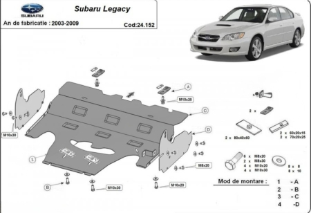 Scut motor Subaru - Scut Motor Metalic Subaru Legacy 2003-2009 Karmaster 2mm