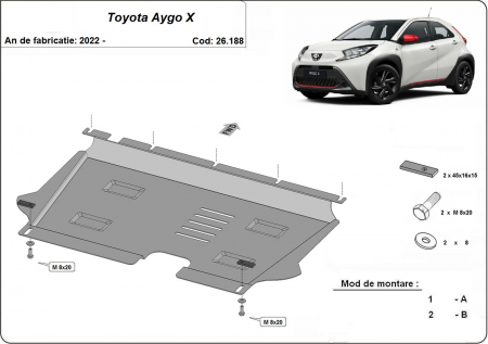 Scut motor Toyota - Scut motor metalic Toyota Aygo X 2022 - prezent