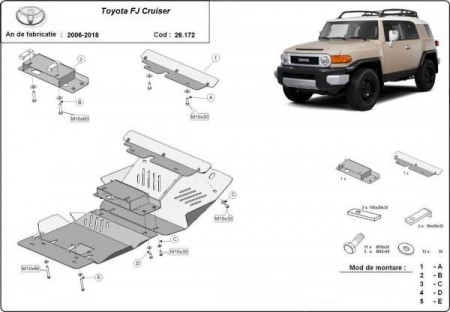 Scut motor Toyota FJ Cruiser - Scut motor metalic Toyota FJ Cruiser 2006 - 2018