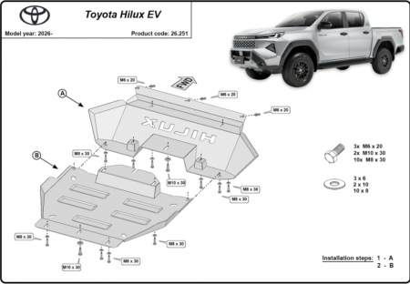 Scut motor Toyota - Scut Motor Metalic Toyota Hilux EV PHEV 2026+