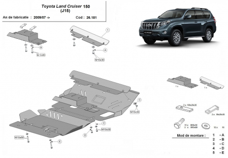 Scut motor Toyota - Scut motor metalic Toyota Land Cruiser 150 dupa 2009